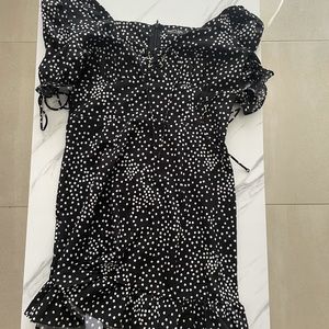 Nasty gal black polka dot dress